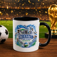 Bk Gift Özbekistan Taraftar Temalı 2026 Dünya Kupası Tasarımlı Siyah Kupa Bardak