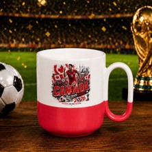 Bk Gift Kanada Taraftar Temalı 2026 Dünya Kupası Tasarımlı Kırmızı Joyful Kupa Bardak