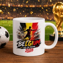 Bk Gift Belçika Taraftar Temalı 2026 Dünya Kupası Tasarımlı Siyah Joyful Kupa Bardak
