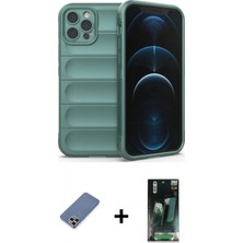 Marsilyan™- iPhone 12 Pro Kılıf Atlas Koleksiyonu - Şeffaf 360 Full Body Arka Koruyucu + Metal Kamera Lens Koruma Cam - Akyl