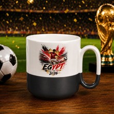 Bk Gift Mısır Taraftar Temalı 2026 Dünya Kupası Tasarımlı Siyah Joyful Kupa Bardak