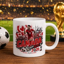 Bk Gift Kanada Taraftar Temalı 2026 Dünya Kupası Tasarımlı Beyaz Kupa Bardak