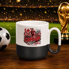 Bk Gift Kanada Taraftar Temalı 2026 Dünya Kupası Tasarımlı Siyah Joyful Kupa Bardak