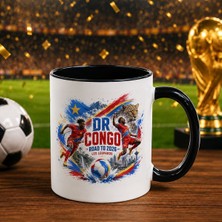 Bk Gift Kongo Taraftar Temalı 2026 Dünya Kupası Tasarımlı Siyah Kupa Bardak