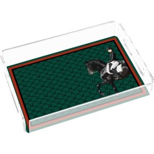 Rosivella Equestrian Green 25X17 Pleksi Tepsi