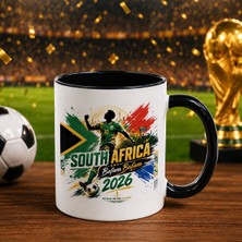 Bk Gift Güney Afrika Taraftar Temalı 2026 Dünya Kupası Tasarımlı Siyah Kupa Bardak