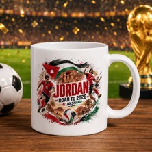 Bk Gift Ürdün Taraftar Temalı 2026 Dünya Kupası Tasarımlı Beyaz Kupa Bardak
