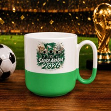 Bk Gift Suudi Arabistan Taraftar Temalı 2026 Dünya Kupası Tasarımlı Yeşil Joyful Kupa Bardak