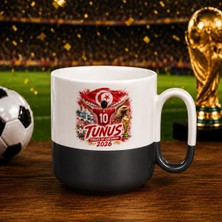Bk Gift Tunus Taraftar Temalı 2026 Dünya Kupası Tasarımlı Siyah Joyful Kupa Bardak