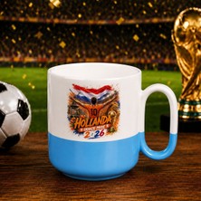 Bk Gift Hollanda Taraftar Temalı 2026 Dünya Kupası Tasarımlı Mavi Joyful Kupa Bardak