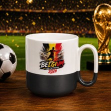 Bk Gift Belçika Taraftar Temalı 2026 Dünya Kupası Tasarımlı Siyah Joyful Kupa Bardak