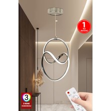 UltraMint Modern 4 Modlu Renkli Krom Kumandalı Sarkıt Alp LED Avize