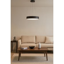 UltraMint Modern Siyah Panel Ledli Oturma ve Yatak Odası Avizesi