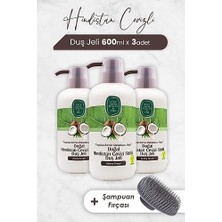 Depo Store Hindistan Cevizi Duş Jeli 600 ml x 3 Adet ve Şampuan Fırçası