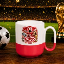 Bk Gift Tunus Taraftar Temalı 2026 Dünya Kupası Tasarımlı Kırmızı Joyful Kupa Bardak