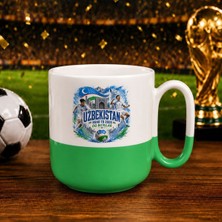 Bk Gift Özbekistan Taraftar Temalı 2026 Dünya Kupası Tasarımlı Yeşil Joyful Kupa Bardak