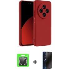 Pileli Store Pilelistore™ Redmi 14C Kılıf Kozmos Yansıma Özel Seri - Siyah 3D Antistatik Hayalet Cam Ekran Koruyucu + Raze Metal Kamera Lens - Gs
