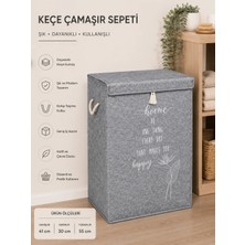 Tex Republic (2 Adet)Keçe Kapaklı Mega Kutu Organizer -Çamaşır Sepeti-Çok Amaçlı Kullanım 41X30X55 cm