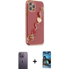 Pileli Store Pilelistore™ iPhone 12 Pro Max Kılıf Nova Işık Prime - Siyah 34D Izgaralı Cam + Neon Fosforlu Kamera Lens - Bz