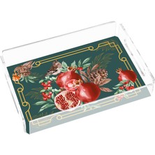 Rosivella Pomegranate Green 25X17 Pleksi Tepsi