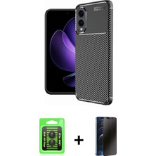 Pileli Store Pilelistore™ Galaxy S25 Edge Kılıf Eksen Form Prime - Siyah 3D Antistatik Hayalet Cam Ekran Koruyucu + Raze Metal Kamera Lens - Sh