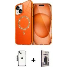 Marsilyan™- iPhone 14 Kılıf Kıvılcım Form Prime - Siyah Bilvis Hayalet Cam Ekran Koruyucu + Shine Kamera Lens - Gs