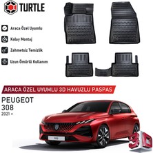 Turtle Peugeot 308 2021-2026 Uyumlu 3D Havuzlu Oto Paspas