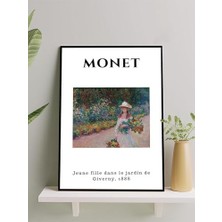 Depo Store , Young In The, Giverny'de Genç Kız Sanatsal Çerçeveli Tablo - Çerçeveli Poster
