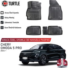 Turtle Chery Omoda 5 Pro 2024-2026 Uyumlu 3D Havuzlu Oto Paspas