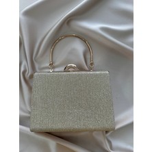 Öznora Kadın Gold Simli Abiye, Clutch Gece Çantası