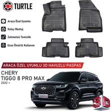 Turtle Chery Tiggo 8 Pro Max 2024-2025 Uyumlu 3D Havuzlu Oto Paspas