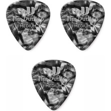 Jim Dunlop 483R02MD (3 Adet) Gitar Penası Genuine Celluloid Black Pearloid (Medium)