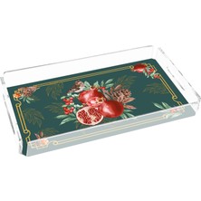 Rosivella Pomegranate Green 40X20 Pleksi Tepsi
