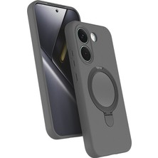 Kılıfolog Poco X8 Pro Kılıf M-Safe Şarj Özellikli Standlı Kflg Samara Kapak - Titanyum-Gri
