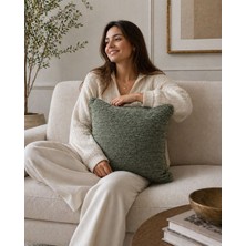 Zeybek Home Premium Yeşil Şönil Dokulu Dekoratif Kırlent Kılıfı