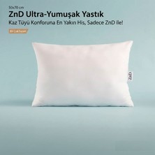 Znd Maya Textile Mikro Elyaf Yastık Kaz Tüyü'ne En Yakın Form 50 x 70 cm Dikdörtgen Ergonomik Beyaz Dış Materyal ile Konfor