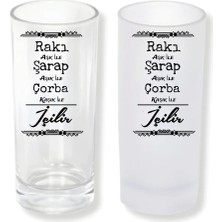 Ghostbastır Design Güzel Sözlü Buzlu / Buzsuz Seçenekli Rakı Bardağı – 1 Adet Şık Sunum Bardağı 037