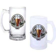 Ghostbastır Design Bira Destinasyonu Kulplu Bira Bardağı Buzlu Veya Şeffaf Seçenekli 026
