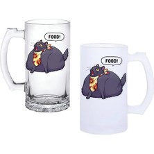 Ghostbastır Design Şişman Kedi Kulplu Bira Bardağı Buzlu Veya Şeffaf Seçenekli 0225