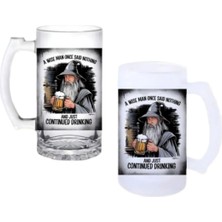 Ghostbastır Design Gandalf Kulplu Bira Bardağı Buzlu Veya Şeffaf Seçenekli 075