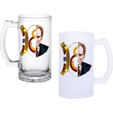 Ghostbastır Design Galatasaray Atatürk Kulplu Bira Bardağı Buzlu Veya Şeffaf Seçenekli 089