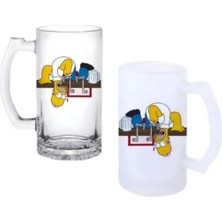 Ghostbastır Design Simpsons Kulplu Bira Bardağı Buzlu Veya Şeffaf Seçenekli 0207