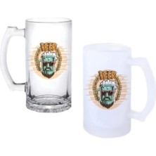 Ghostbastır Design Frenkeştayn Kulplu Bira Bardağı Buzlu Veya Şeffaf Seçenekli 071