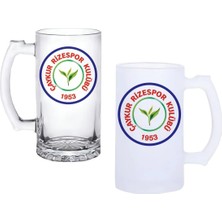 Ghostbastır Design Çaykur Rizespor Kulplu Bira Bardağı Buzlu Veya Şeffaf Seçenekli 0187