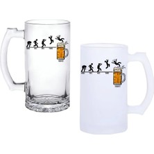 Ghostbastır Design Bira Günleri Kulplu Bira Bardağı Buzlu Veya Şeffaf Seçenekli 027