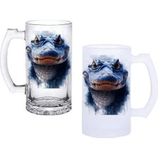 Ghostbastır Design Timsah Kulplu Bira Bardağı Buzlu Veya Şeffaf Seçenekli 0231