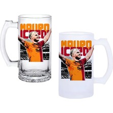 Ghostbastır Design Galatasaray Kulplu Bira Bardağı Buzlu Veya Şeffaf Seçenekli 090