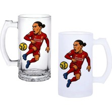 Ghostbastır Design Virgil Van Dijk Kulplu Bira Bardağı Buzlu Veya Şeffaf Seçenekli 0249