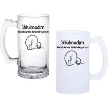 Ghostbastır Design Yıkılmadım Kulplu Bira Bardağı Buzlu Veya Şeffaf Seçenekli 0251