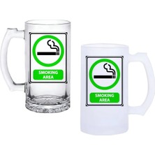 Ghostbastır Design Sigara Içilir Alan Kulplu Bira Bardağı Buzlu Veya Şeffaf Seçenekli 0201